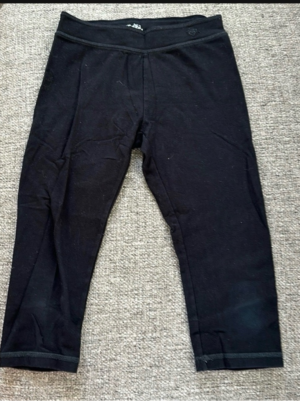 Justice Girls Cropped Black Leggings Size 8